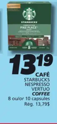 IGA STARBUCKS NESPRESSO VERTUO COFFEE offer