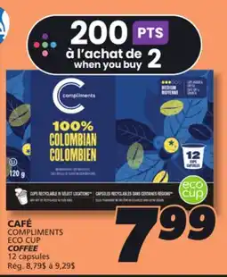 IGA COMPLIMENTS ECO CUP COFFEE offer