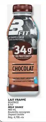 IGA B FIT MILK SHAKE offer