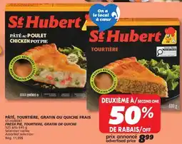 IGA ST-HUBERT FRESH PIE, TOURTIERE, GRATIN OR QUICHE offer