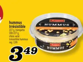 Marché Richelieu hummus Irrésistible | Irrésistible hummus offer