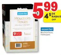 Familiprix essentiel Tissues, 9 packs offer