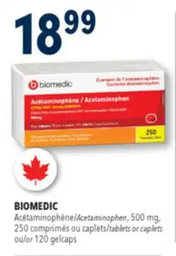 Familiprix Biomedic extra strength acetaminophen tablets for adults 250un offer