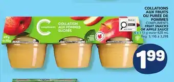 Marché Bonichoix COMPLIMENTS FRUIT SNACKS OR APPLE SAUCE offer