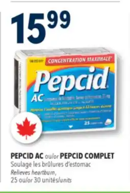 Familiprix PEPCID AC or PEPCID COMPLET, Relieves heartburn, 25 or 30 units offer