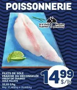 Marché Bonichoix FRESH OR THAWED SOLE FILLETS offer
