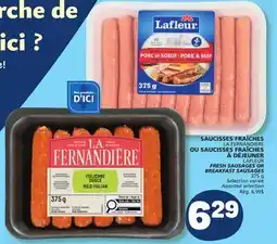 Marché Bonichoix LA FERNANDIÈRE, LAFLEUR FRESH SAUSAGES OR BREAKFAST SAUSAGES offer