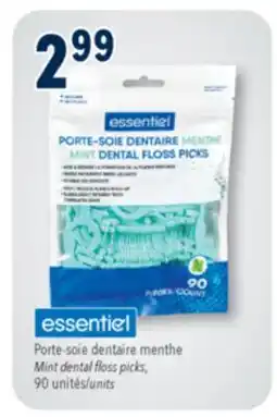 Familiprix ESSENTIEL, Mint dental floss picks, 90 units offer