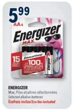 Familiprix ENERGIZER, Selected alkaline batteries offer