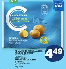 Marché Bonichoix COMPLIMENTS YELLOW, RED OR RUSSET POTATOES offer