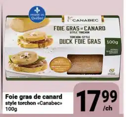Pasquier Foie gras de canard style torchon Canabec offer