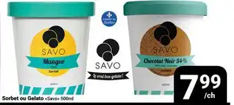 Pasquier Sorbet ou Gelato Savo offer