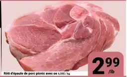 Pasquier Rôti d'épaule de porc picnic avec os offer