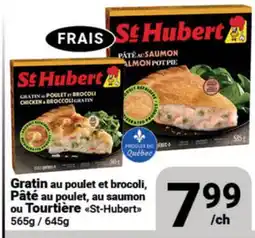 Pasquier Gratin au poulet et brocoli, Pâté au poulet, au saumon ou Tourtière St-Hubert offer