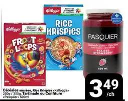 Pasquier Céréales sucrées, Rice Krispies Kellogg's, Tartinade ou Confiture Pasquier offer