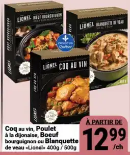 Pasquier Coq au vin, Poulet à la dijonnaise, Boeuf bourguignon ou Blanquette de veau Lionel offer