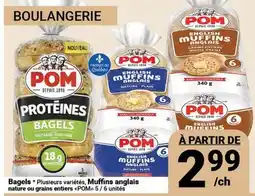 Pasquier Bagels * Plusieurs variétés, Muffins anglais nature ou grains entiers POM offer