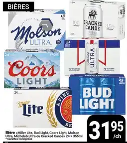 Pasquier Bière Miller Lite, Bud Light, Coors Light, Molson Ultra, Michelob Ultra ou Cracked Canoe offer