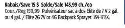 Canadian Tire Scotts Elite 2G 7V or 4G Backpack Sprayer offer