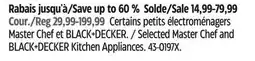 Canadian Tire Selected Master Chef and BLACK+DECKER Kitchen Appliances offer