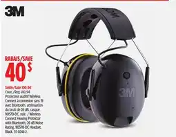 Canadian Tire 3M Wireless Connect Hearing Protector with Bluetooth, 26 dB Noise Rating, 90570-DC Headset, Black offer
