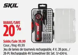 Canadian Tire SKIL 28-Pc Rechargeable 4V Screwdriver Bit Set offer