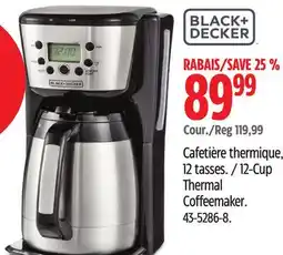 Canadian Tire BLACK+ DECKER 12-Cup Thermal Coffeemaker offer