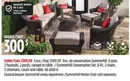 Canadian Tire Summerhill Conversation Set, 6-Pc. 2 chairs, 2 ottomans, couch and table offer