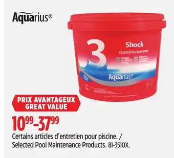 Canadian Tire AQUARIUS Selected Pool Maintenance Products offer