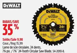 Canadian Tire 71⁄4˝ 24-Tooth Circular Saw Blade offer
