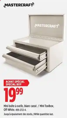 Canadian Tire Mastercraft Mini Toolbox, Off-White offer