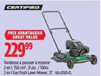 Canadian Tire Certified 150cc 2-in-1 Gas Push Lawn Mower, 21˝ offer