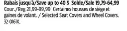 Canadian Tire Selected Seat Covers and Wheel Covers offer