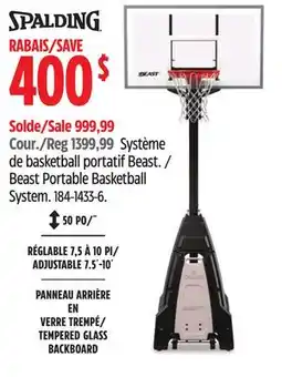 Canadian Tire Beast Portable Basketball System offer