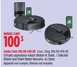 Canadian Tire Selected iRobot and Shark Robot Vacuums offer