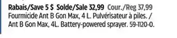 Canadian Tire Ant B Gon Max, 4L. Battery-powered sprayer offer