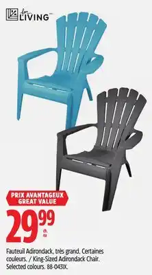 Canadian Tire FOR LIVING King-Sized Adirondack Chair offer