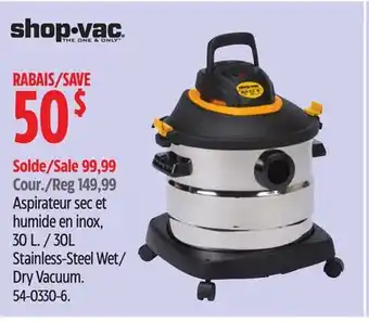 Canadian Tire Shop Vac 30L Stainless-Steel Wet/ Dry Vacuum offer