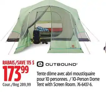 Canadian Tire Outbound 10-Person Dome Tent with Screen Room offer