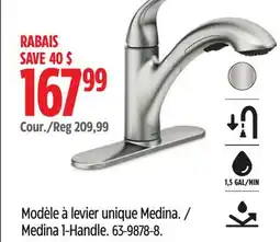 Canadian Tire Moen Medina 1-Handle Kitchen Faucets offer