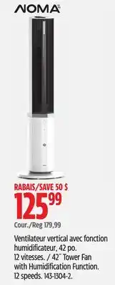 Canadian Tire 42˝ Tower Fan with Humidification Function offer