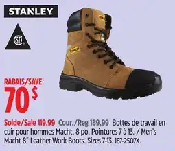 Canadian Tire Stanley Men's Macht 8˝ Leather Work Boots offer