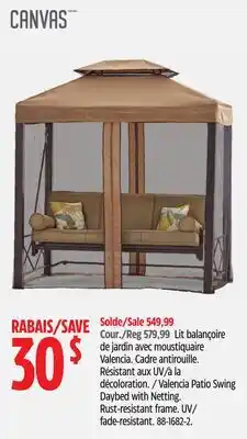 Canadian Tire Valencia Patio Swing Daybed with Netting offer