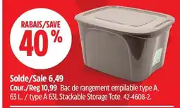Canadian Tire type A 63L Stackable Storage Tote offer