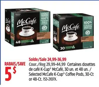Canadian Tire Selected McCafe K-Cup Coffee Pods offer