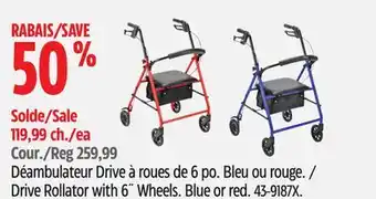 Canadian Tire Drive Rollator with 6˝Wheels offer