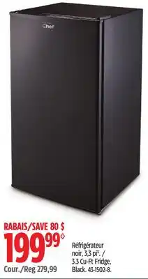Canadian Tire MASTER CHEF 3.3 Cu-Ft Fridge, Black offer