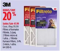 Canadian Tire Filtrete Furnace Filters, 3-Pk. 2 micro, 1 ultra offer