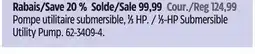 Canadian Tire MASTERCRAFT 1⁄3-HP Submersible Utility Pump offer