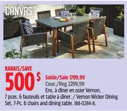 Canadian Tire Canvas Vernon Wicker Dining Set, 7-Pc offer